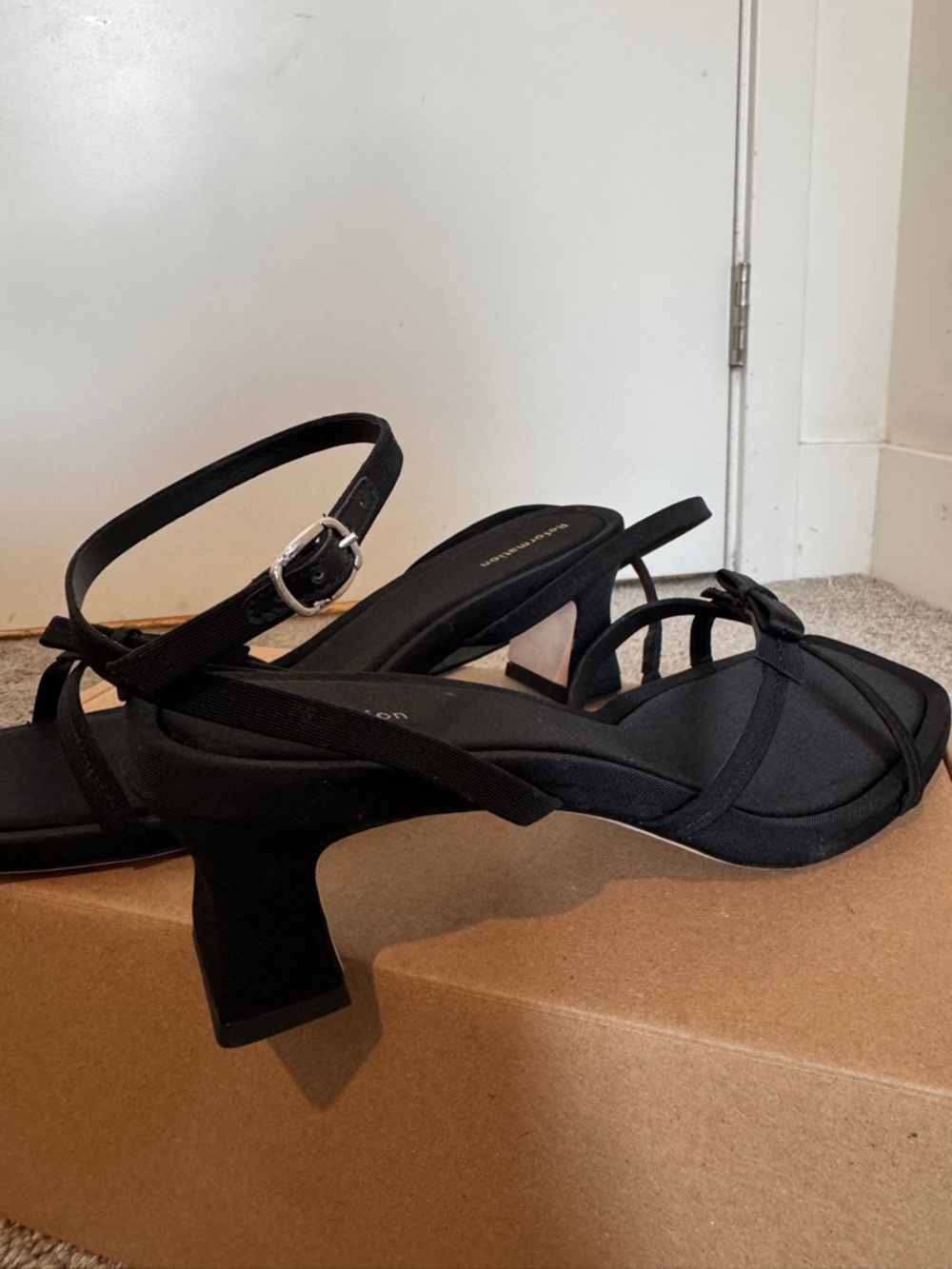 Reformation Black Square-Toe Strappy Sandals - Picture 7 of 7